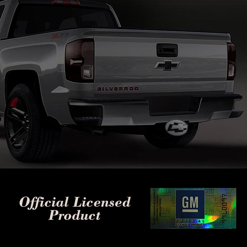 Autogem Chevy LED Hitch Cover Black – Lighted Trailer Tow Plug for 1-1/4" & 2" Receivers, GM Licensed Chevrolet Emblem - Image 3